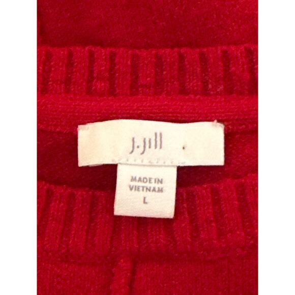 J JILL Fall/Winter Red Sweater 3/4 Sleeve w/ Pockets Business Casual Holiday L - Picture 8 of 14